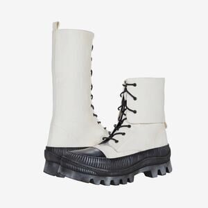 NWT Free People Goldie Lug Sole Lace Up / White EU 39 US 8-8.5